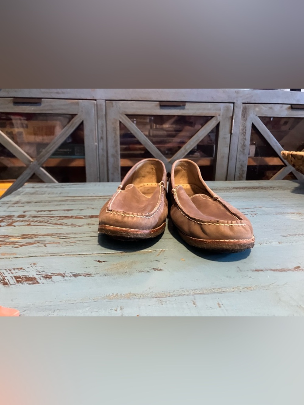 J.D. FISK Men's Soft Brown Leather Slip-On Loafers - Picture 7 of 16